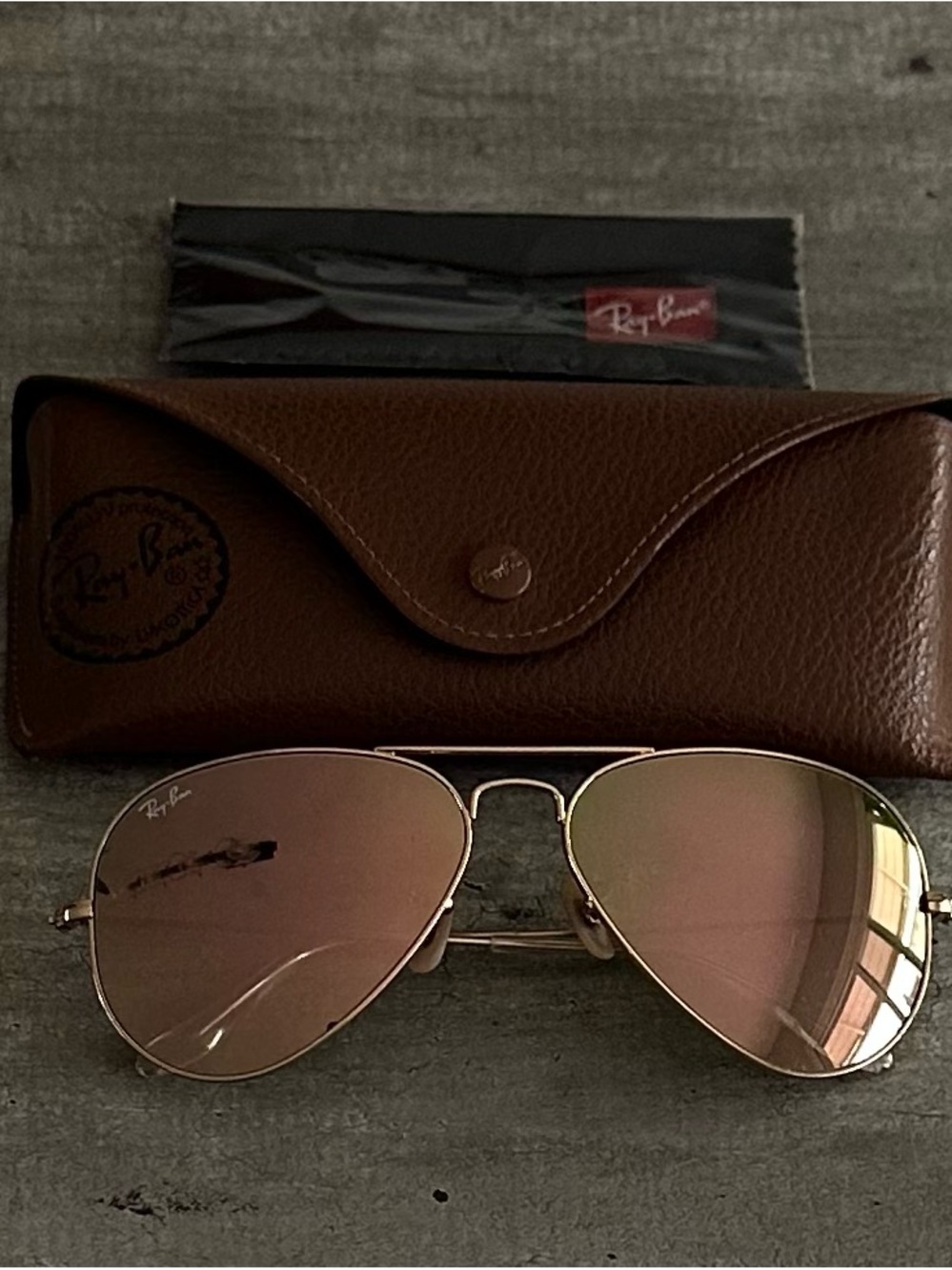 Ray-Ban Unisex Aviator Sunglasses - Gold Frame with Cooper flash Mirrored Lenses